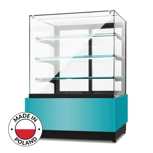 Witryna cukiernicza neutralna Dolce Visione Neutro Premium 1300 | podświetlany cokół | 1300x670x1300 mm