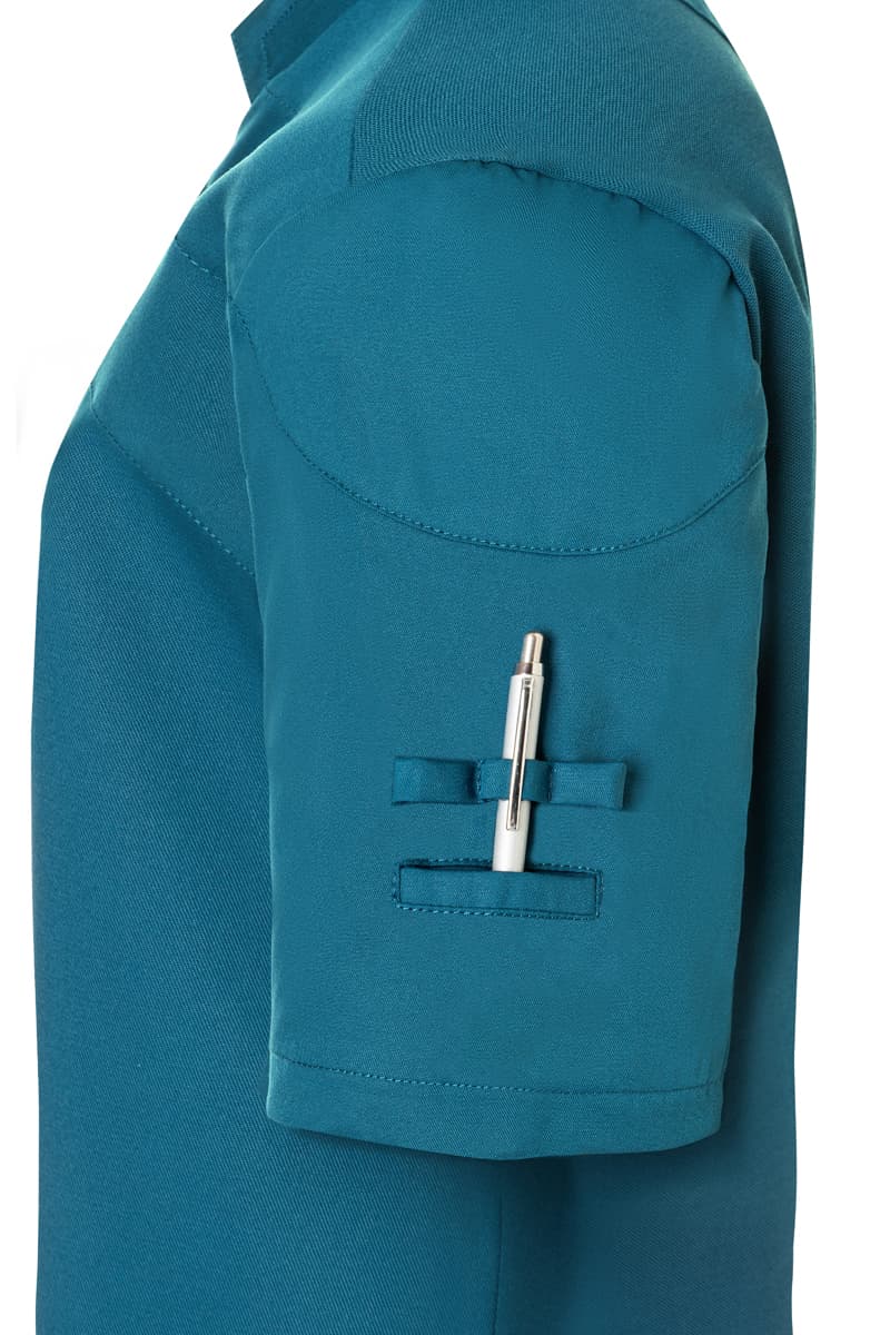 Bluza kucharska damska z krótkim rękawem DIAMOND CUT® Excellence DCJF 11/104/54 kolor ciemny petrol
