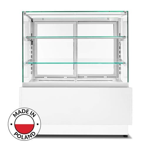 Witryna cukiernicza neutralna Dolce Visione Breve Neutro Premium 900 | wnętrze ze stali nierdzewnej | wersja obniżona | 900x670x1110+/-10 mm