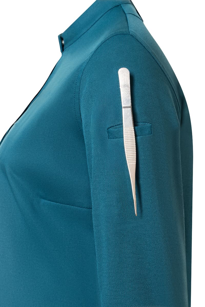 Bluza kucharska damska z długim rękawem DIAMOND CUT® Avantgarde DCJF 8/104/34 kolor ciemny petrol