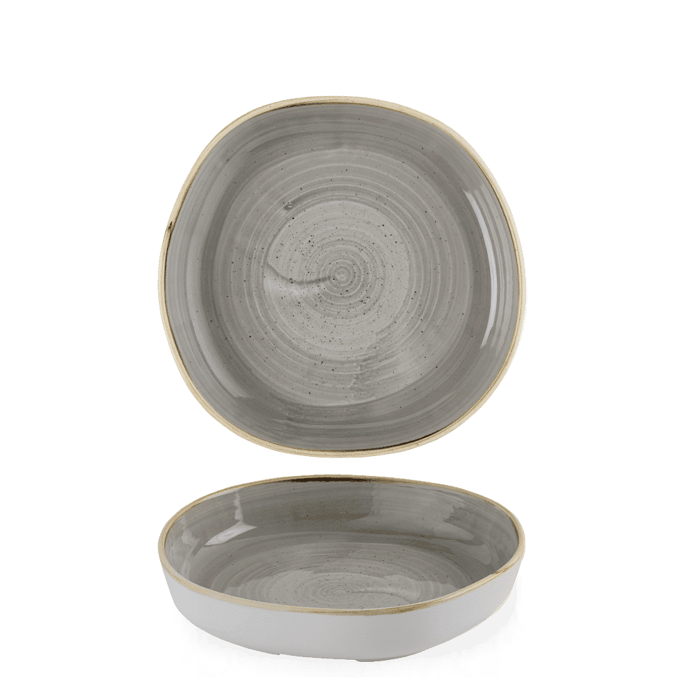 Talerz organiczny z wysokim rantem Stonecast Peppercorn Grey, 230mm