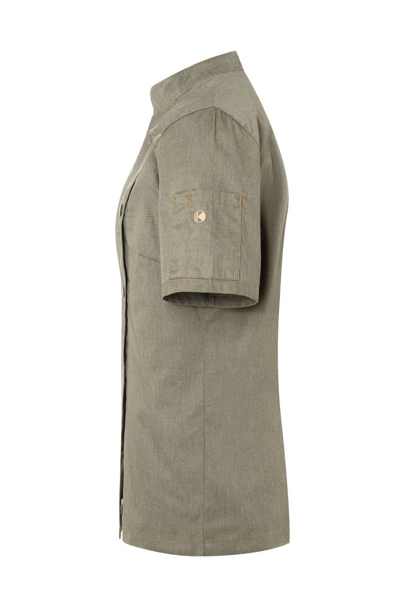 Bluza kucharska damska z krótkim rękawem Jeans-Style JF 21/103/34 kolor vintage mchowa zieleń