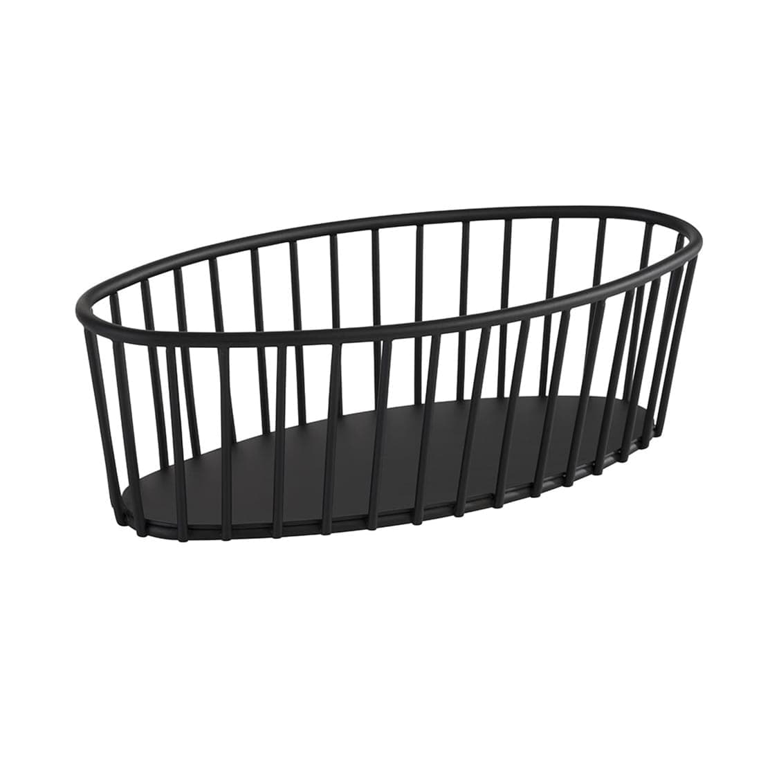 URBAN czarny metalowy kosz na pieczywo i owoce, 21cm x 10cm x h7 cm