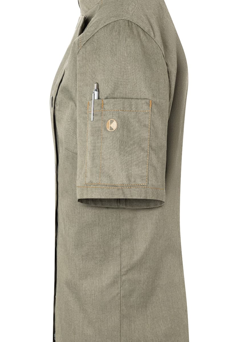 Bluza kucharska damska z krótkim rękawem Jeans-Style JF 21/103/44 kolor vintage mchowa zieleń