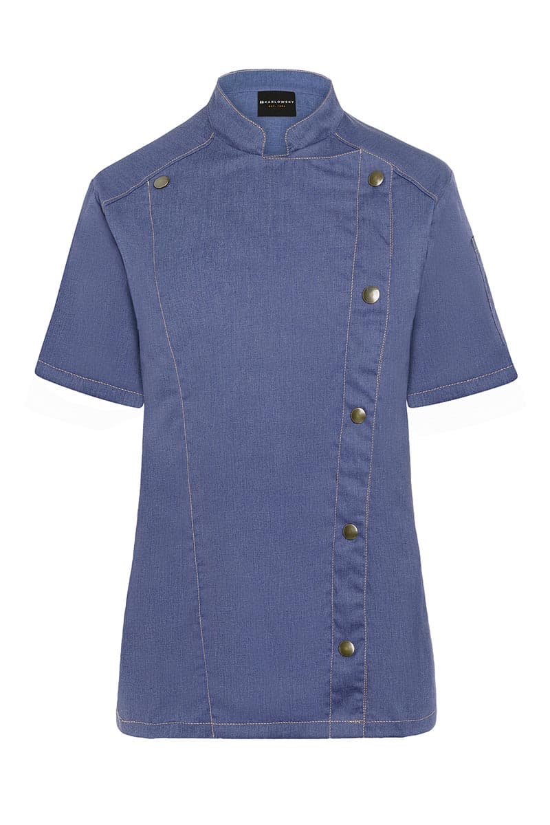 Bluza kucharska damska z krótkim rękawem Jeans-Style JF 21/15/56 kolor vintage niebieski