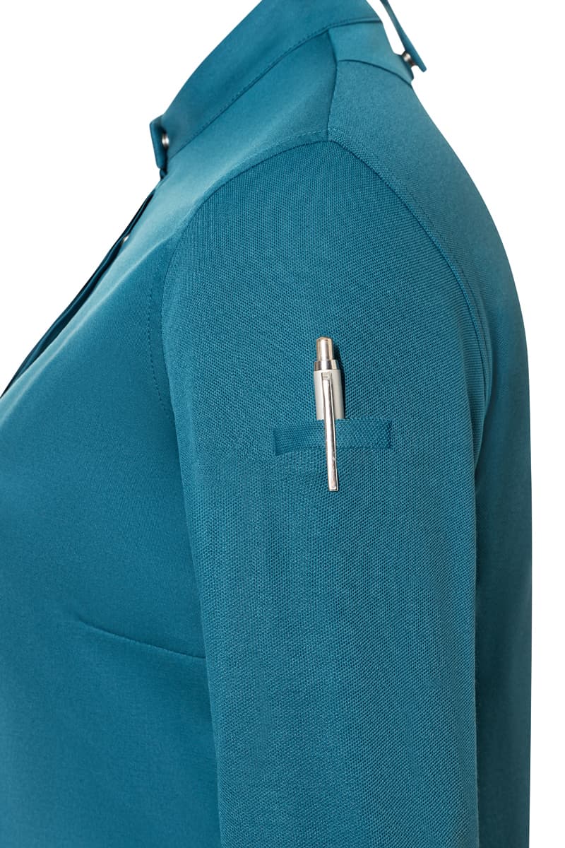 Bluza kucharska damska z długim rękawem DIAMOND CUT® Avantgarde DCJF 8/104/46 kolor ciemny petrol