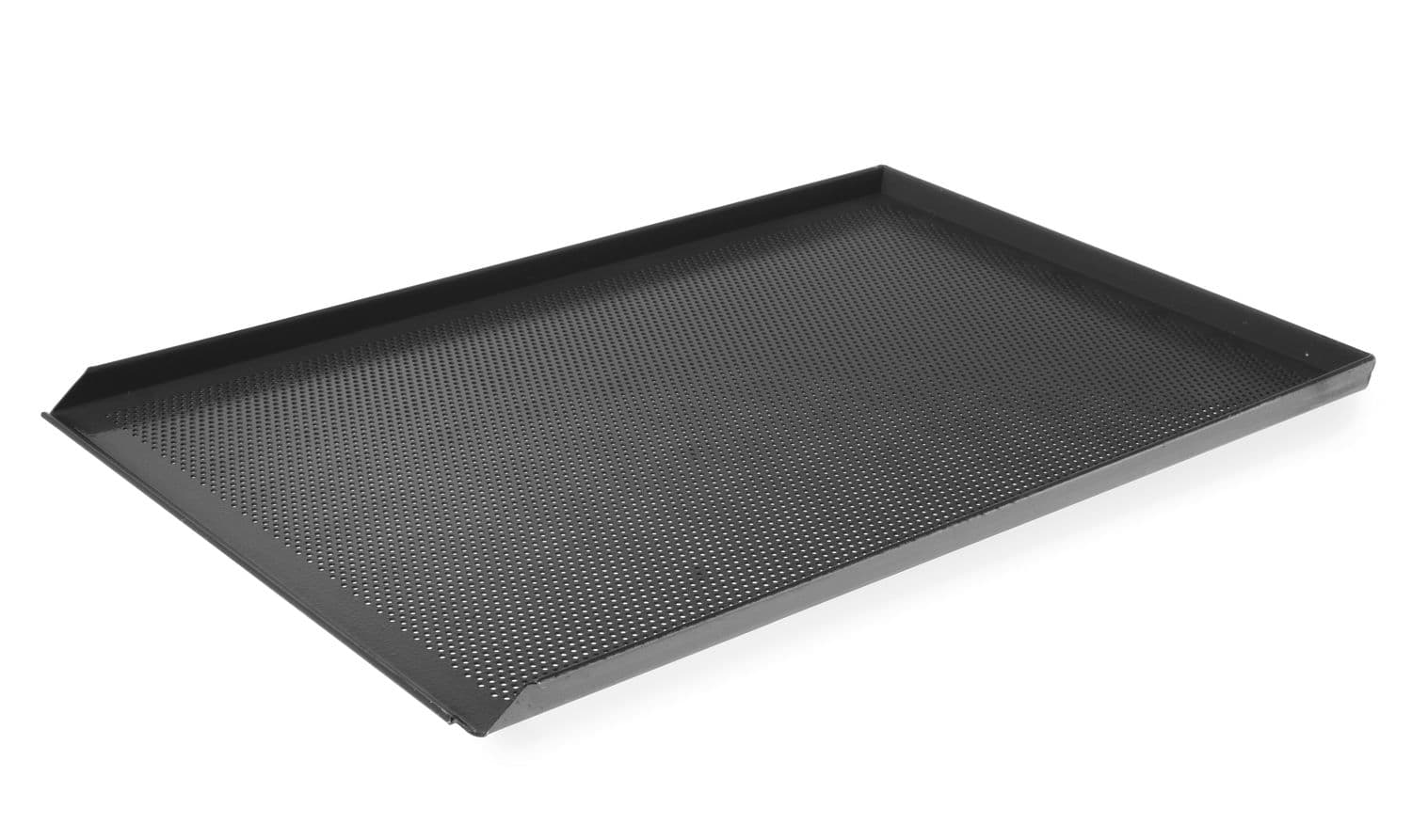 Blacha wypiekowa perforowana, z powłoką nieprzywierającą, z 3 rantami, HENDI, 600x400mm, Prostokątny