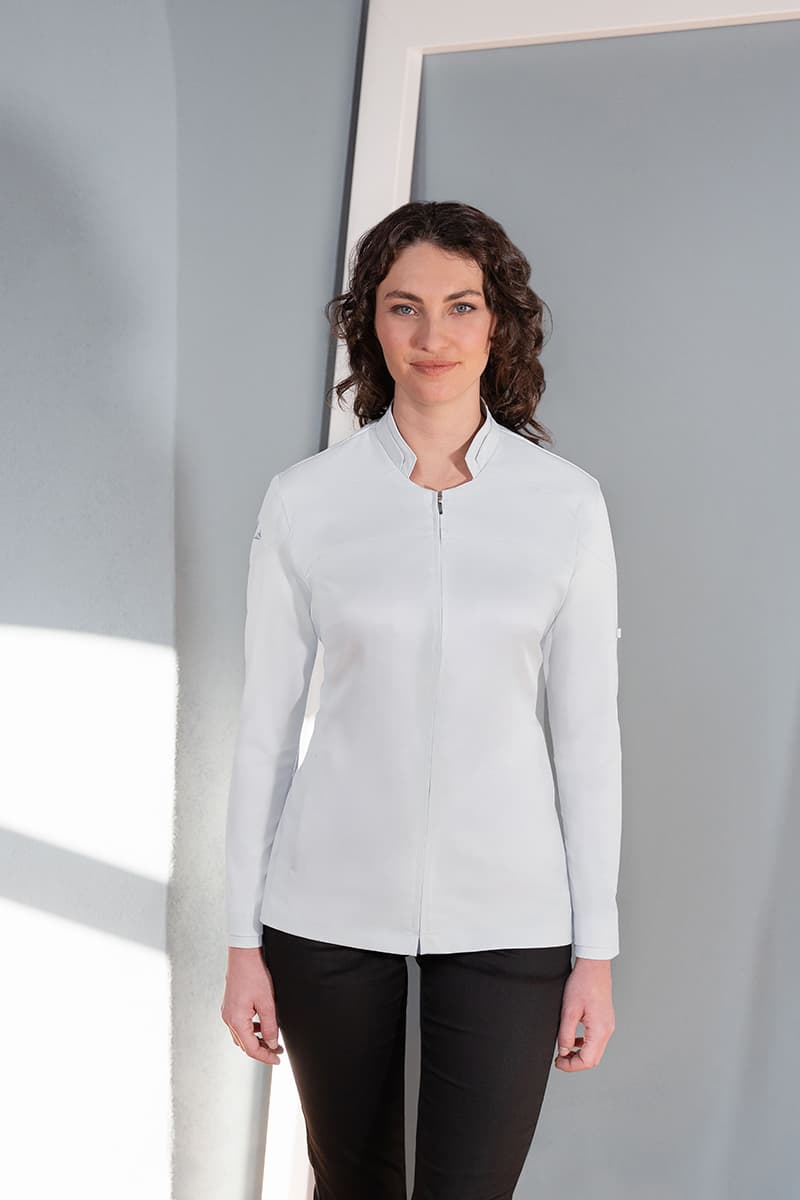 Bluza kucharska damska z długim rękawem DIAMOND CUT® Excellence DCJF 10/71/36 kolor srebrnoszary
