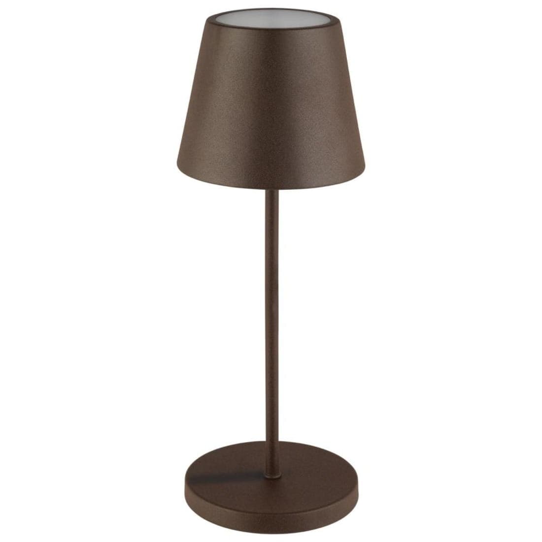 MERLE rdzawa lampa stołowa LED do wielokrotnego ładowania, Ø11 x 30,5 cm