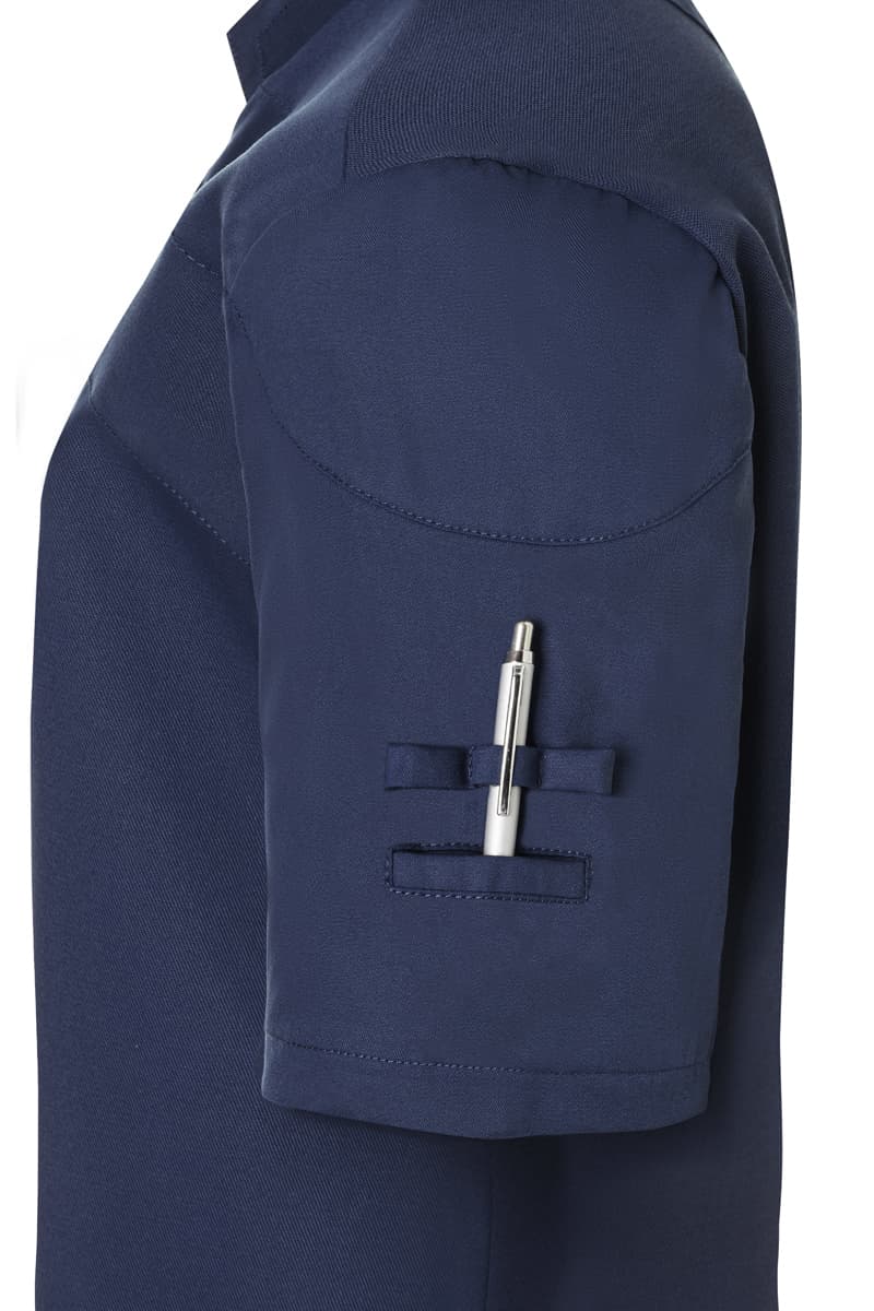 Bluza kucharska damska z krótkim rękawem DIAMOND CUT® Excellence DCJF 11/83/54 kolor stalowoniebieski