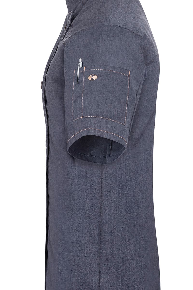 Bluza kucharska damska z krótkim rękawem Jeans-Style JF 21/16/48 kolor vintage czarny