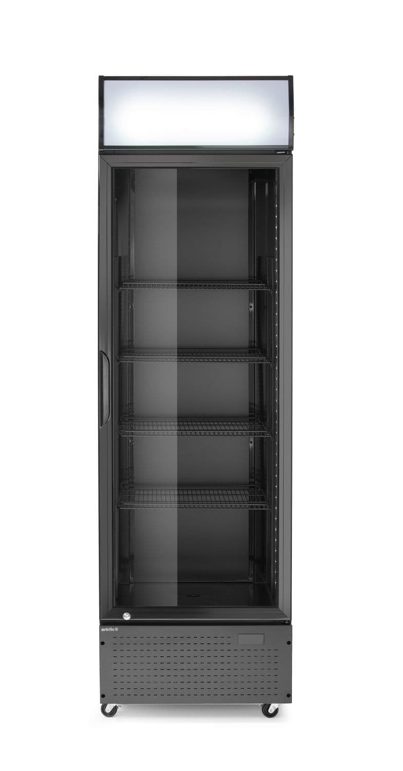 Lodówka barowa z podświetlanym panelem, 1-drzwiowa, Arktic, 254L, czarny, 230V/250W, 605x578x(H)1980mm