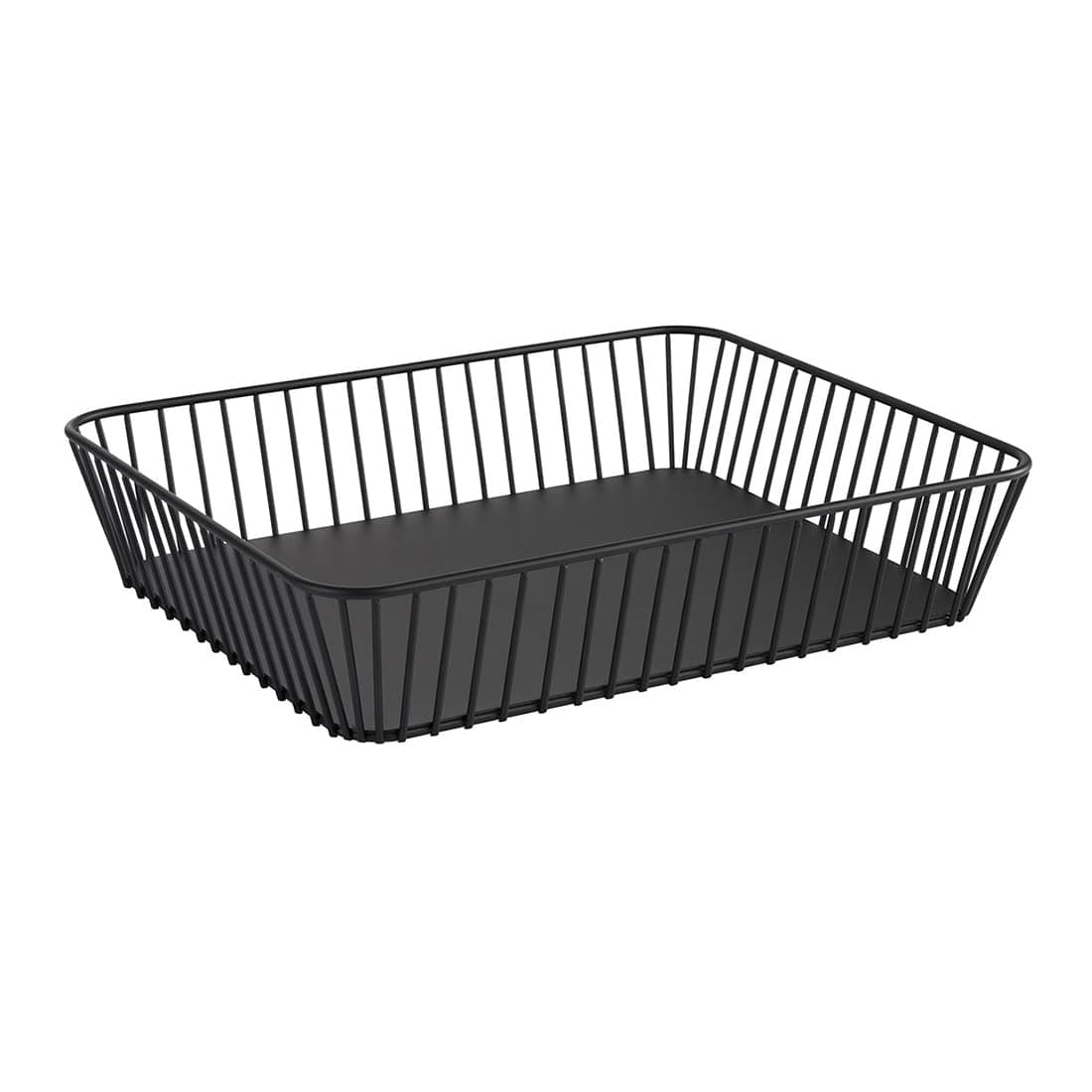 URBAN czarny metalowy kosz na pieczywo i owoce GN 1/2, 32,5cm x26,5cm x h7,5 cm