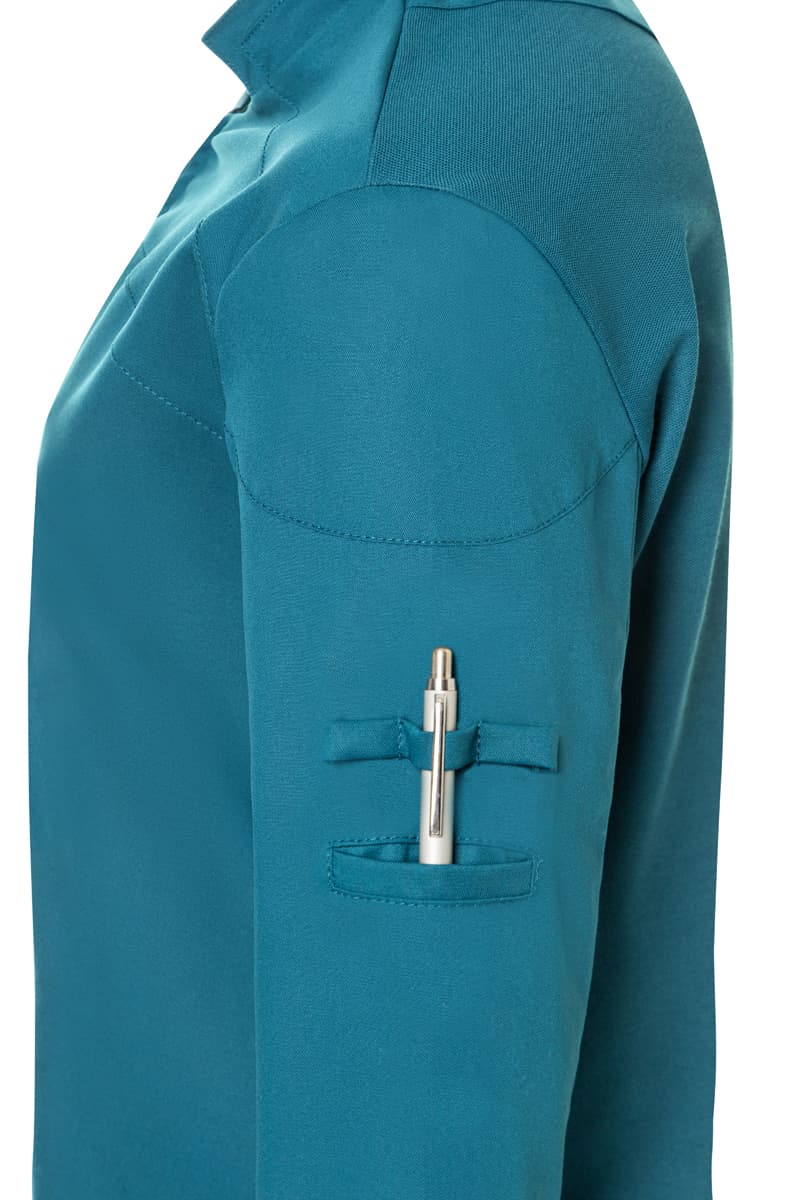 Bluza kucharska damska z długim rękawem DIAMOND CUT® Excellence DCJF 10/104/34 kolor ciemny petrol