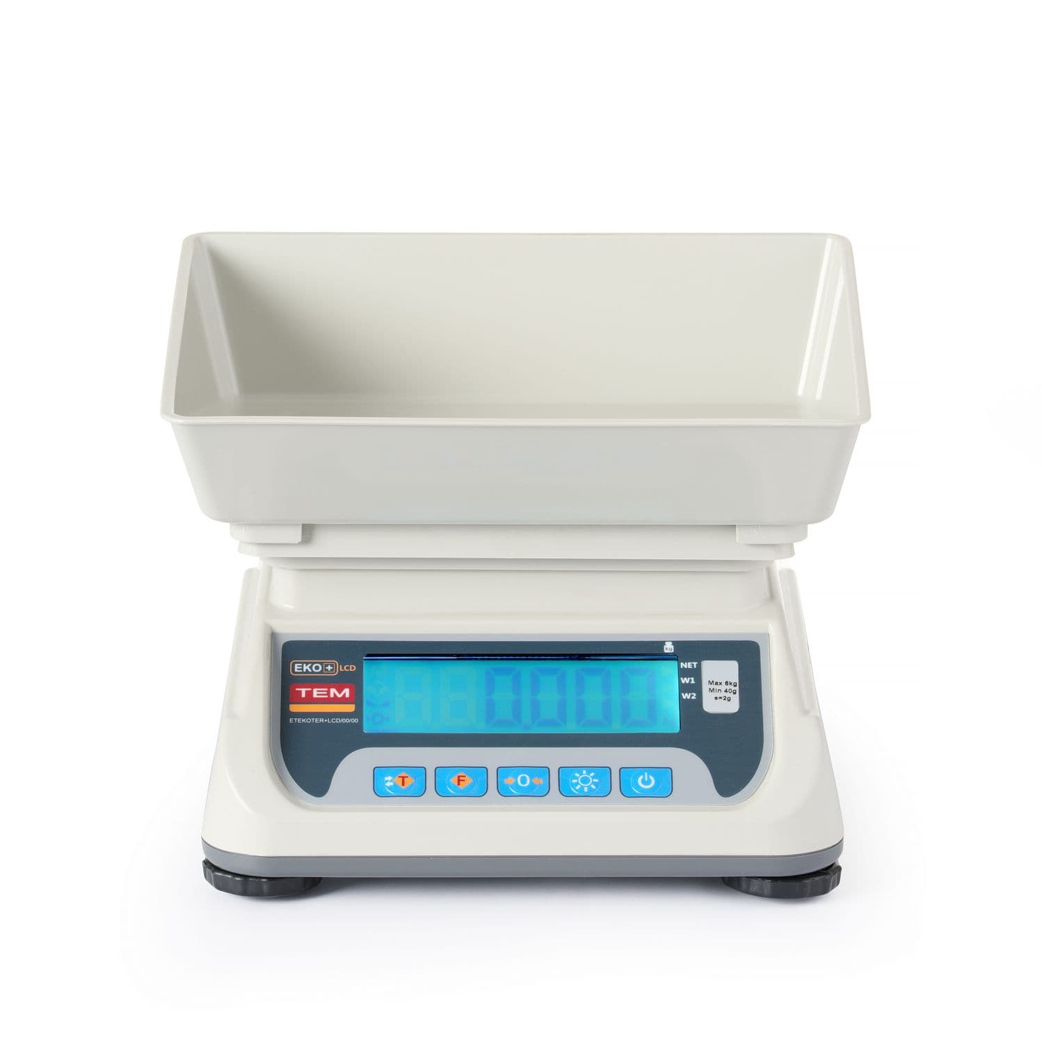 Waga sklepowa LCD z portem RS232 i legalizacją, seria ECO+, TEM, 255x264x(H)189mm