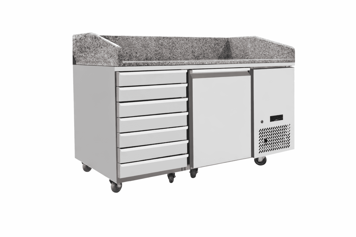 Stół chłodniczy do pizzy 1-drzwiowy z granitowym blatem, Arktic, 125L, granitowy, 230V/250W, 1510x800x(H)1000mm