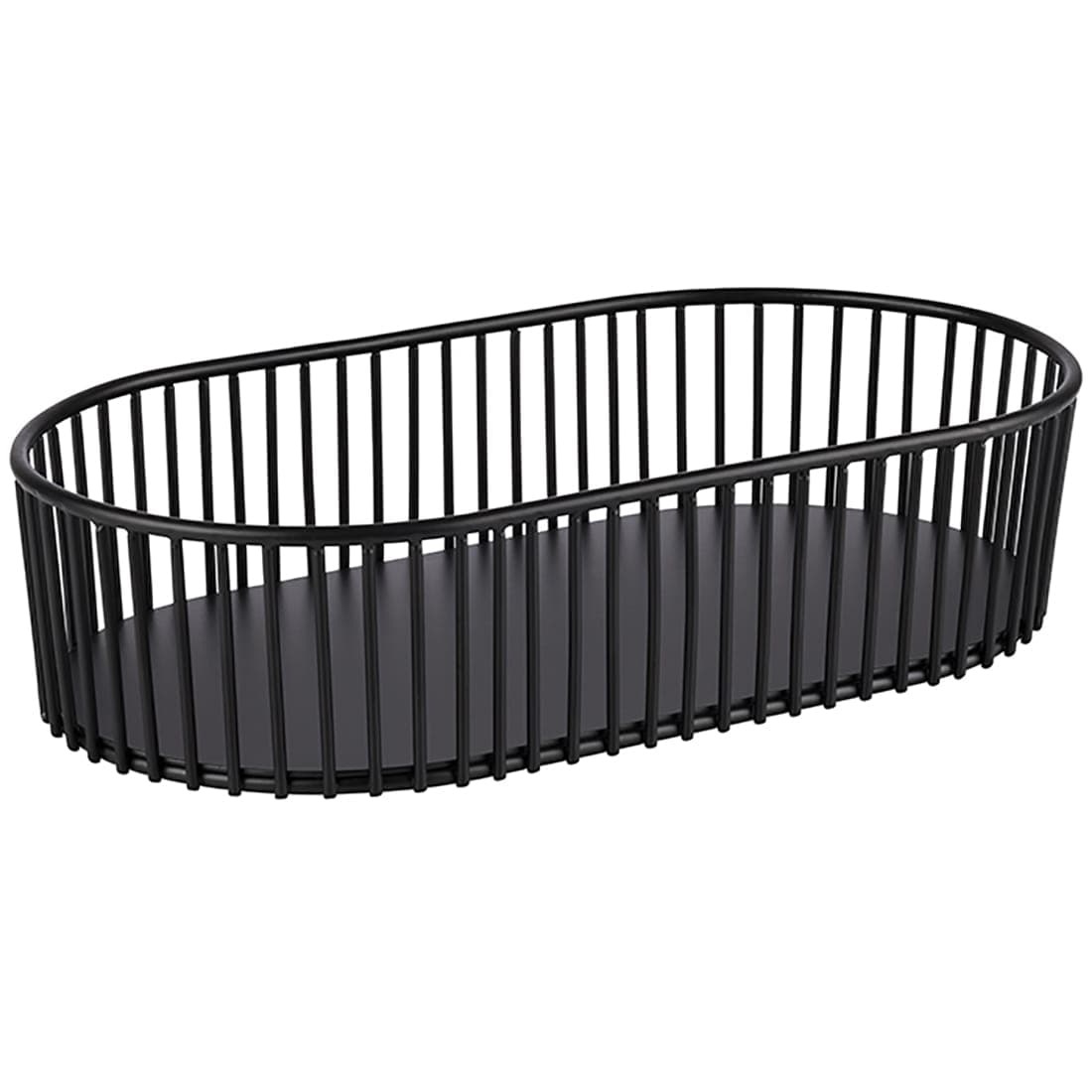 URBAN czarny metalowy kosz na pieczywo i owoce, 29cm x 16cm x h7 cm