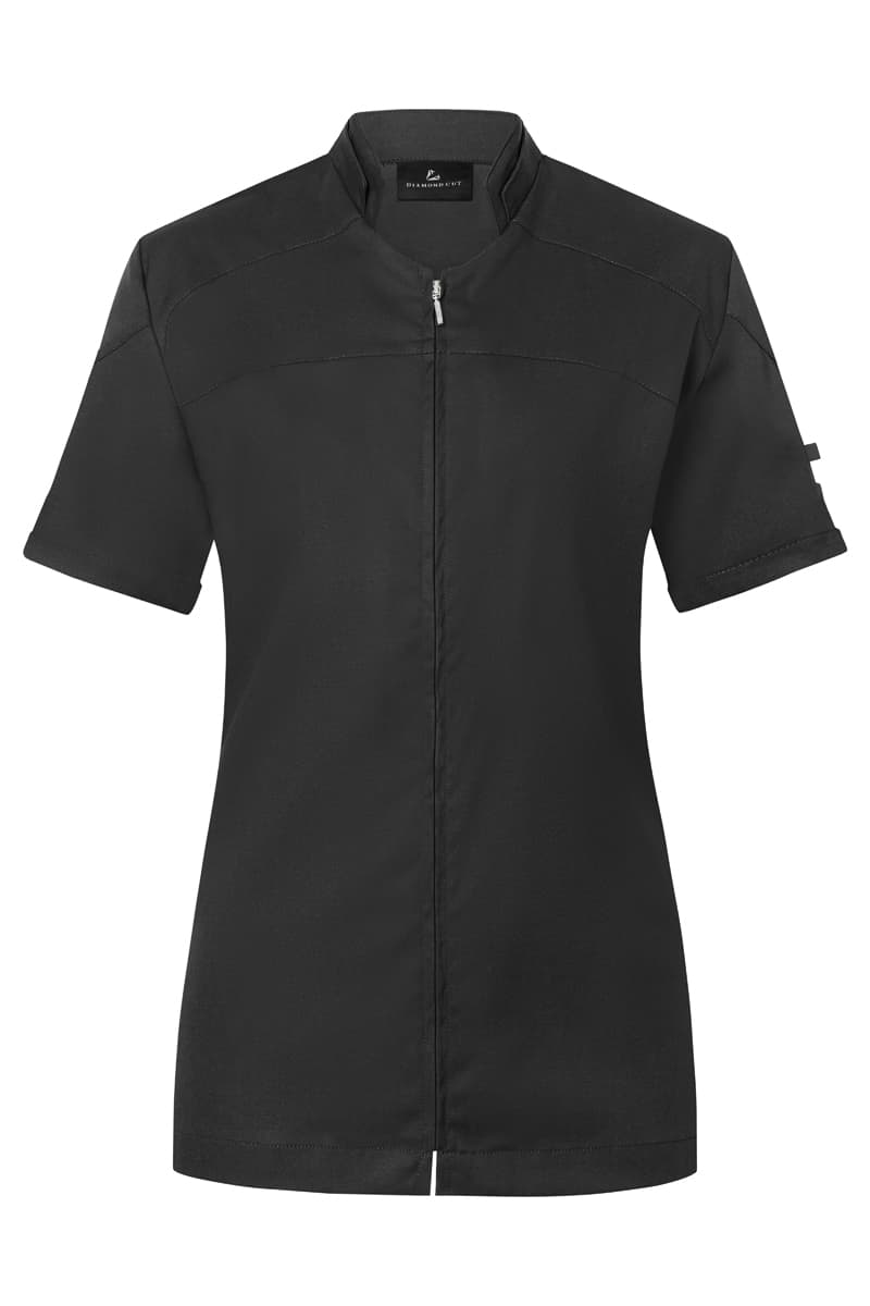 Bluza kucharska damska z krótkim rękawem DIAMOND CUT® Excellence DCJF 11/1/54 kolor czarny