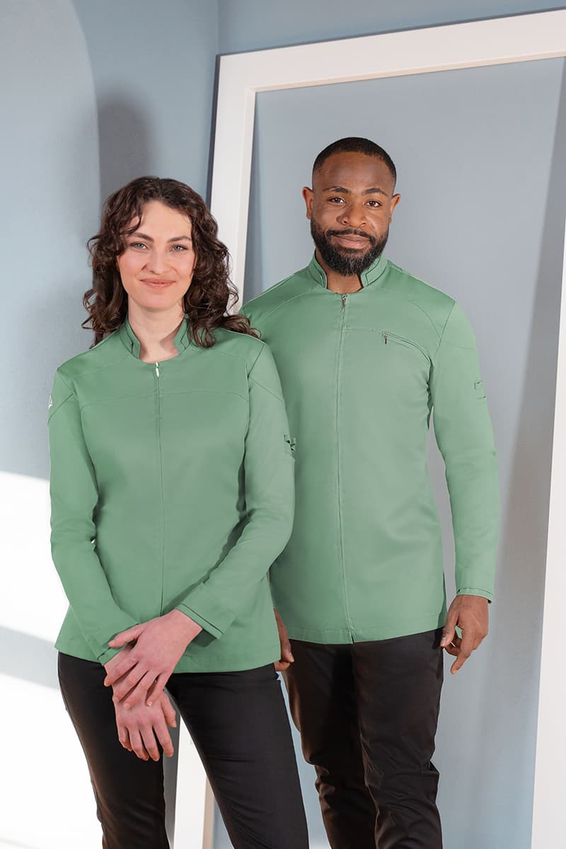 Bluza kucharska damska z długim rękawem DIAMOND CUT® Excellence DCJF 10/69/36 kolor pastelowa zieleń