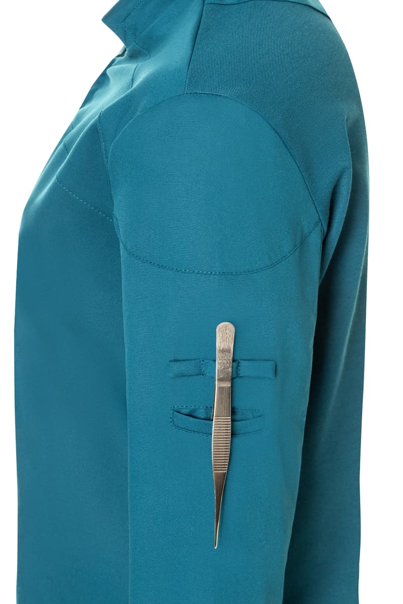 Bluza kucharska damska z długim rękawem DIAMOND CUT® Excellence DCJF 10/104/52 kolor ciemny petrol