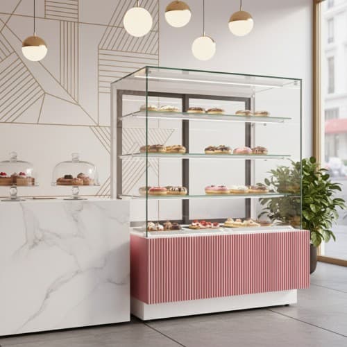 Witryna cukiernicza chłodnicza Dolce Visione Basic 900 BIANCO | 900x670x1300 mm | białe wnętrze