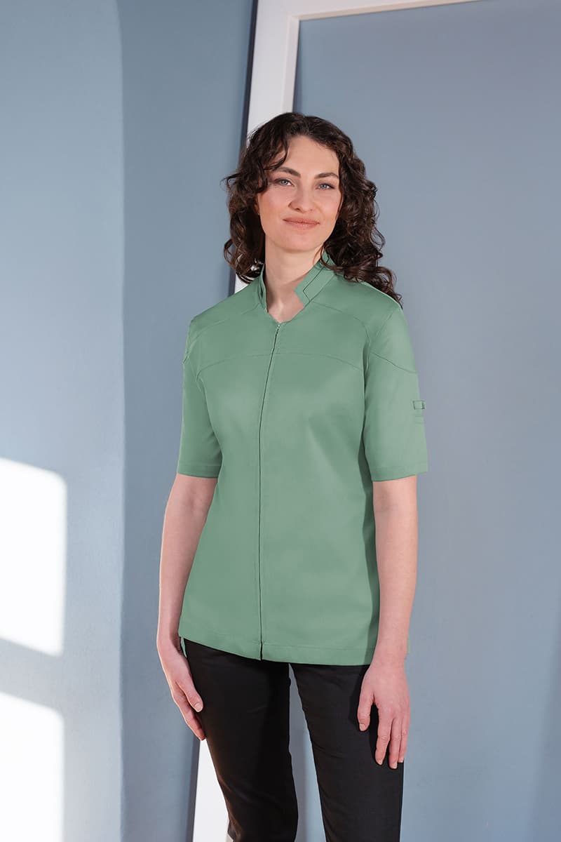 Bluza kucharska damska z krótkim rękawem DIAMOND CUT® Excellence DCJF 11/69/48 kolor pastelowa zieleń