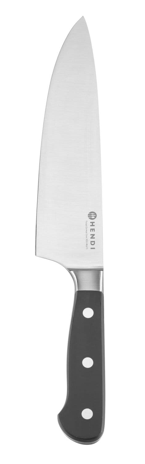 Nóż szefa kuchni 200 mm, kuty, HENDI, Profi Line PLUS, czarny, (L)332mm