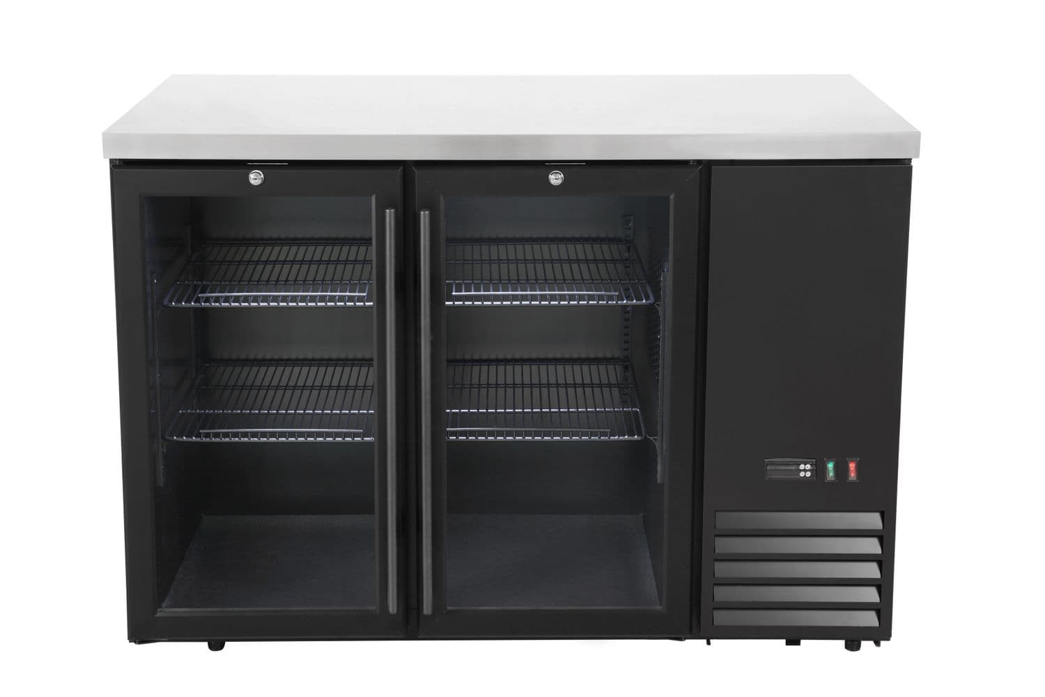 Chłodnicza lada barowa, szklane drzwi, Arktic, 4 półki, 283L, czarny, 230V/185W, 1217x631x(H)865mm