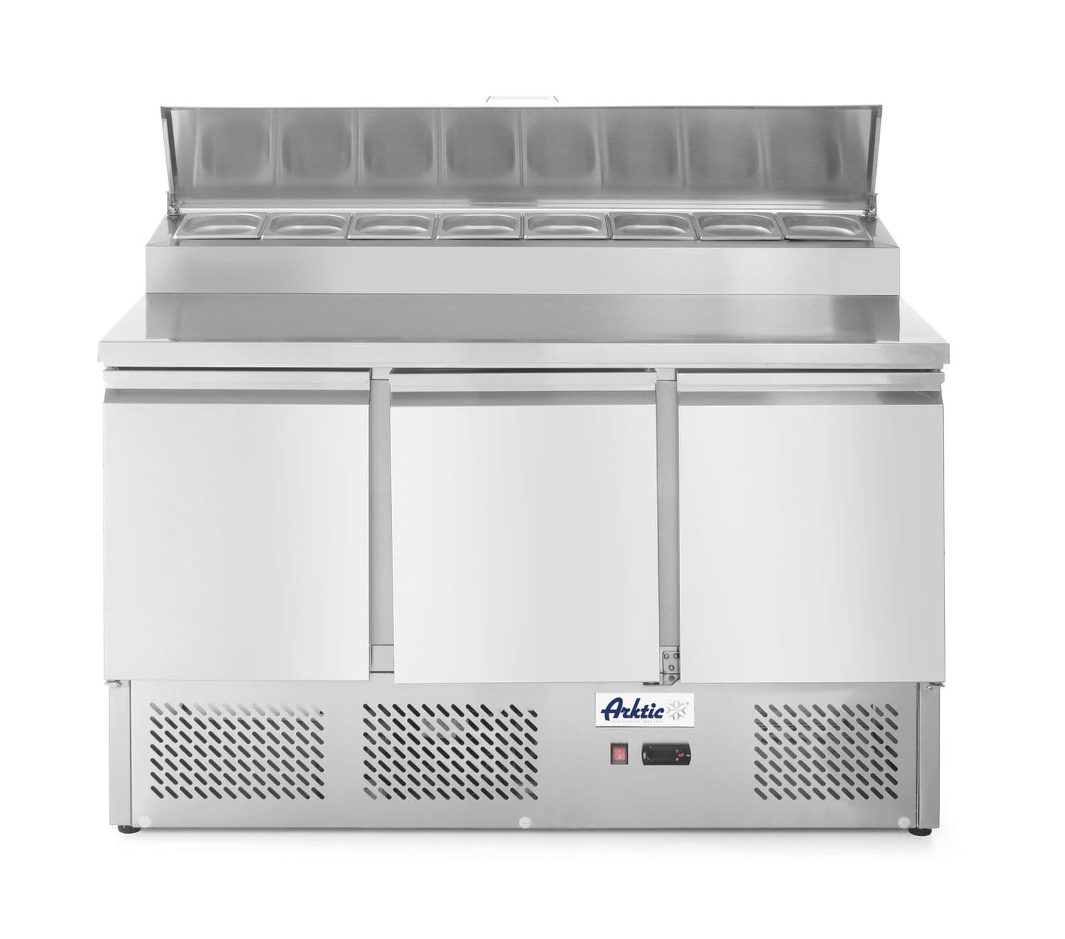 Stół chłodniczy 3-drzwiowy z nadstawą, Arktic, 253L, 230V/310W, 700x1380x(H)1105mm