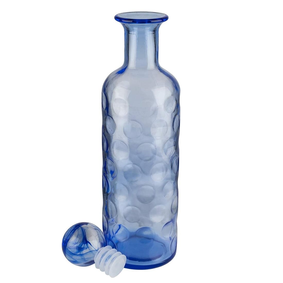 Iceblue szklana niebieska karafka z korkiem 800 ml