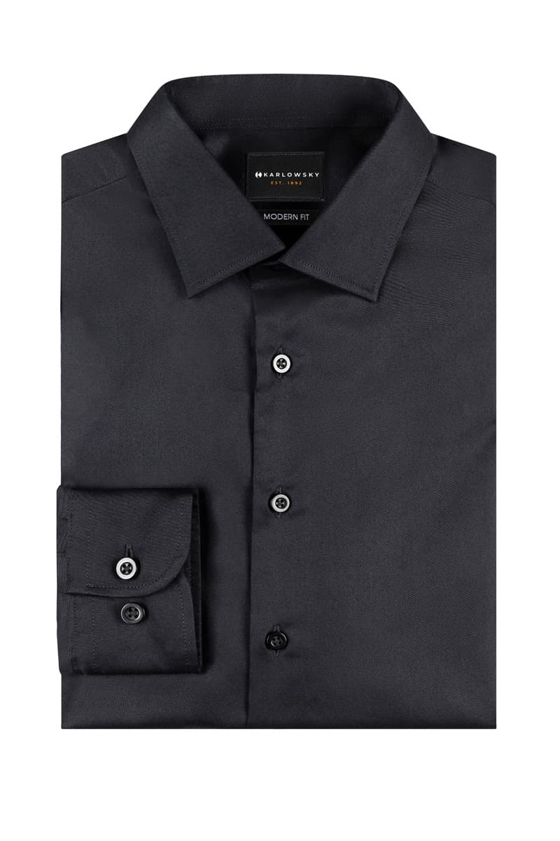 Koszula męska z długim rękawem Active-Stretch w kroju Modern-Fit BM 12/1/2XL kolor czarny