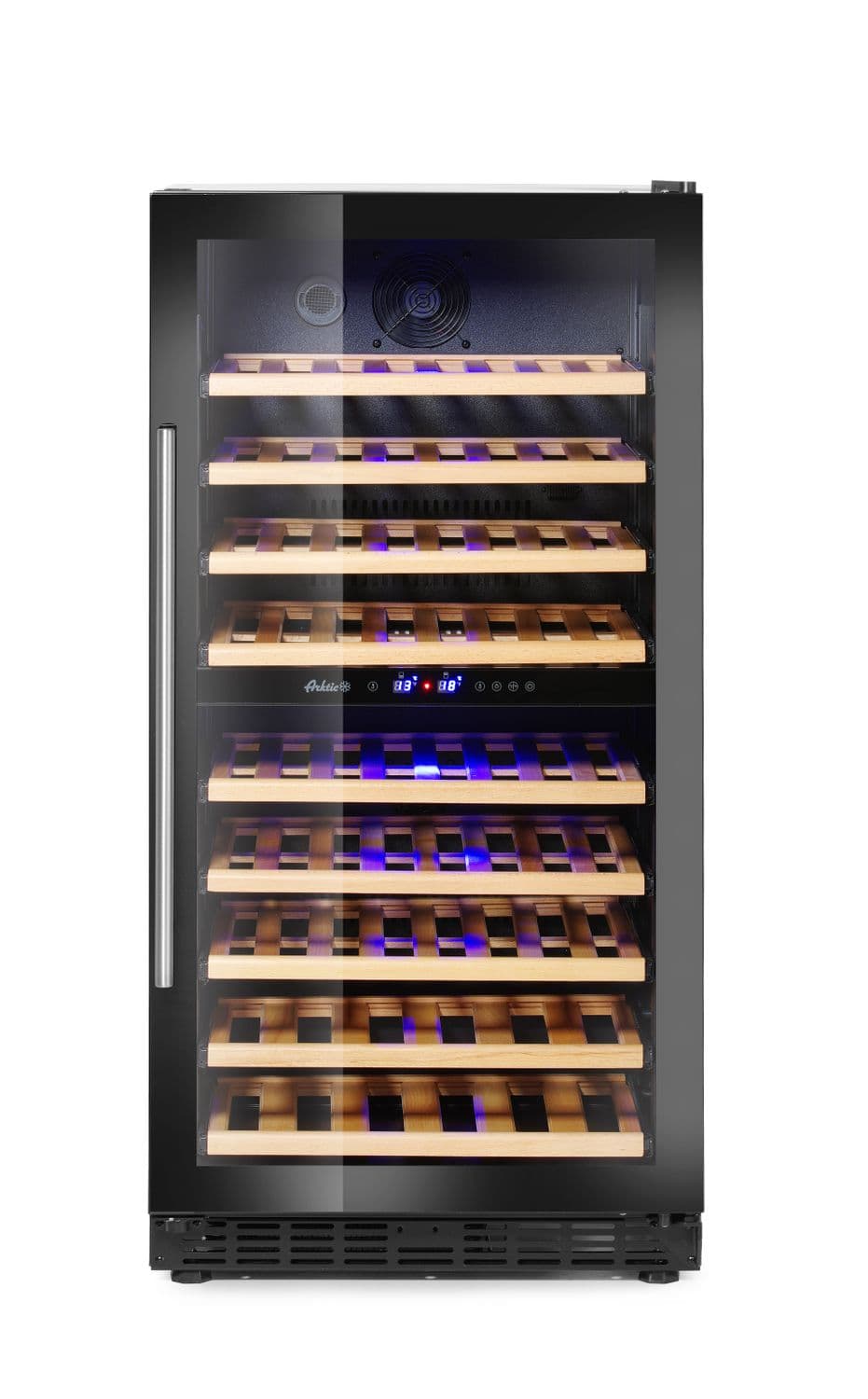 Lodówka do wina 2-strefowa, 72 butelki, Arktic, 232L, 230V/110W, 595x675x(H)1215mm