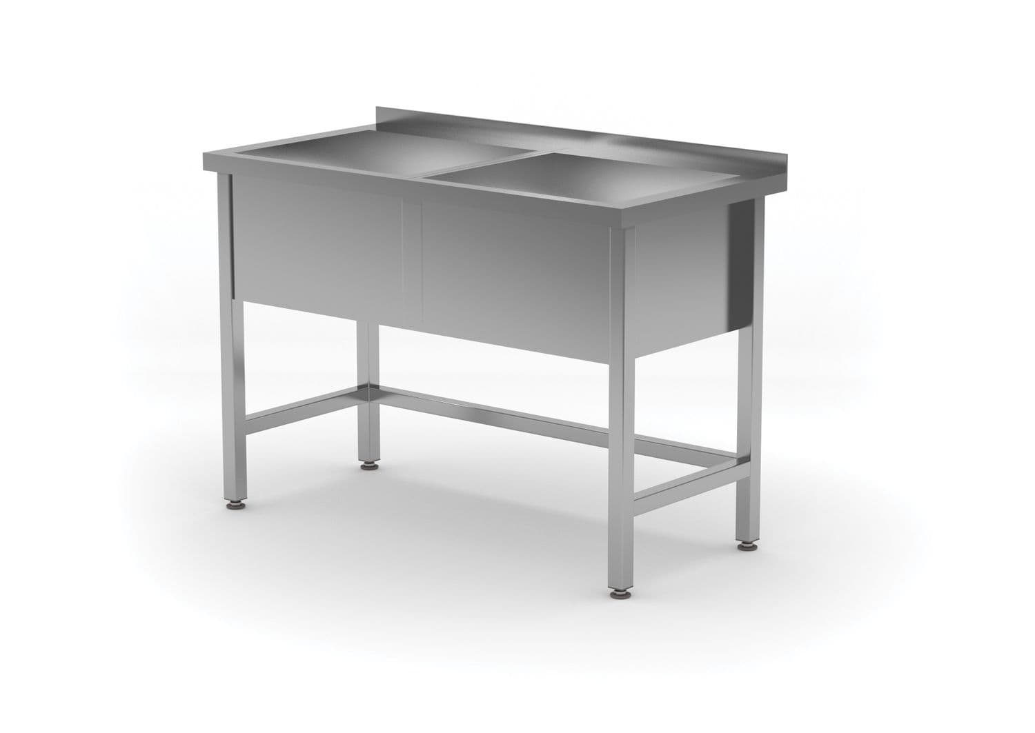 Stół z basenem, spawany, dwukomorowy, HENDI, Profi Line, 1200x600x850 mm, 2x basen H=300 mm, 1200x600x(H)850mm