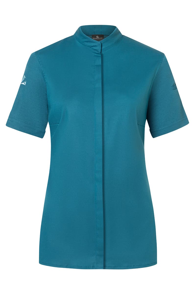 Bluza kucharska damska z krótkim rękawem DIAMOND CUT® Avantgarde DCJF 9/104/42 kolor ciemny petrol