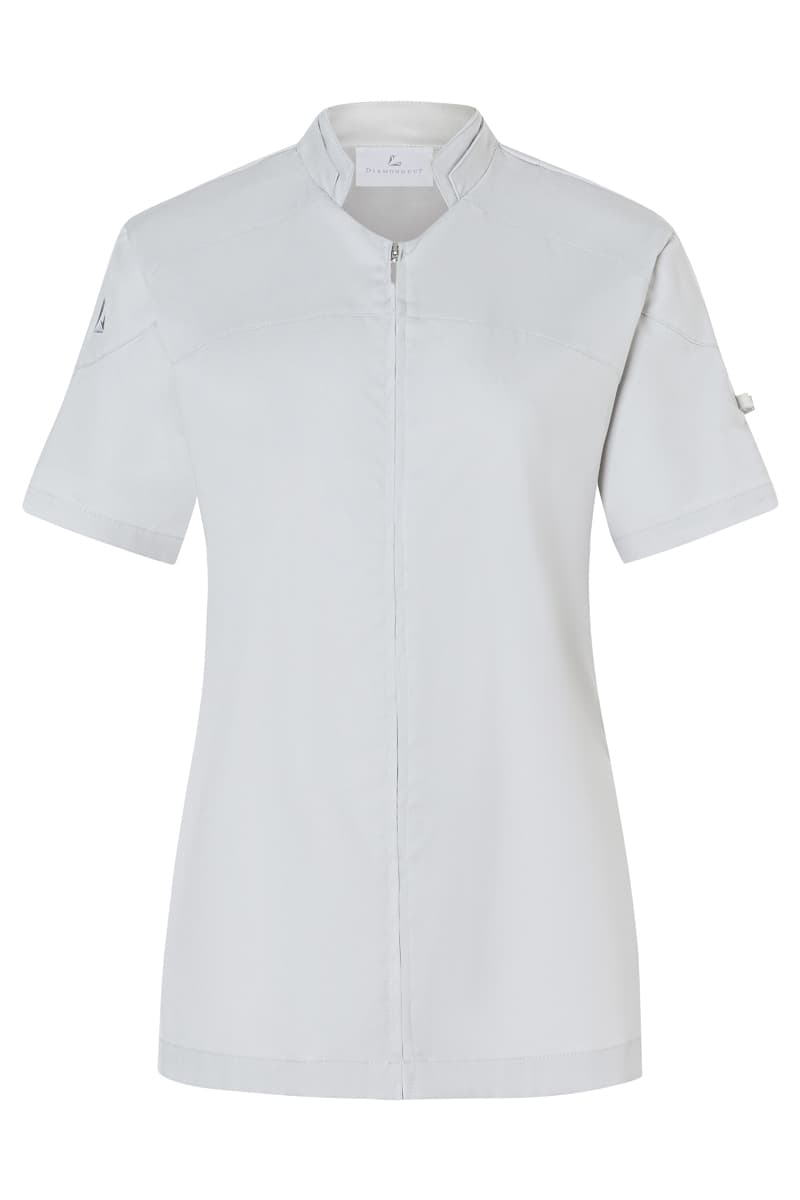 Bluza kucharska damska z krótkim rękawem DIAMOND CUT® Excellence DCJF 11/71/40 kolor srebrnoszary