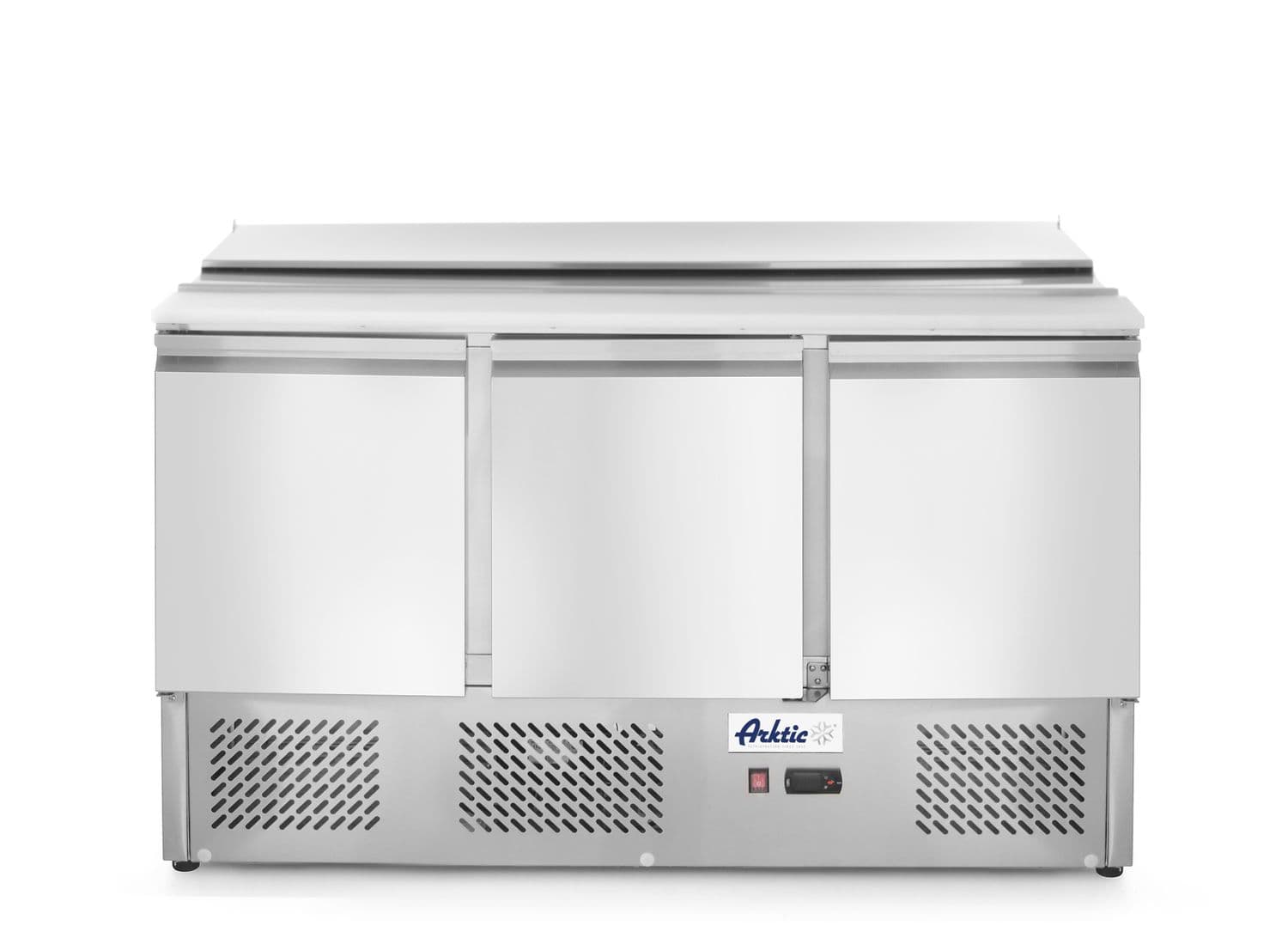 Stół chłodniczy sałatkowy 3-drzwiowy z pokrywą uchylną, Arktic, 253L, 230V/310W, 700x1380x(H)868mm