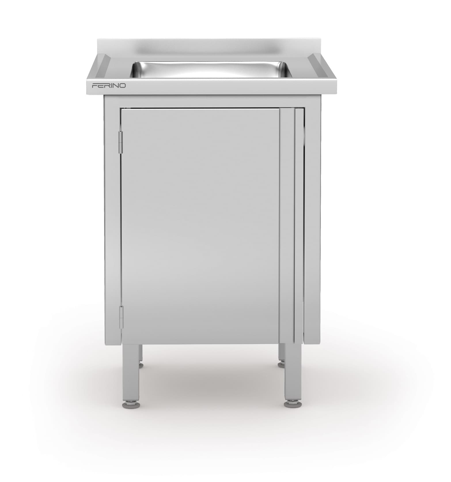 Stół ze zlewem i szafką z drzwiami na zawiasach 600x600x850 mm