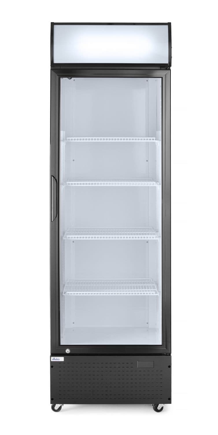 Lodówka barowa z podświetlanym panelem, 1-drzwiowa, Arktic, 254L, czarny, 230V/250W, 578x605x(H)1980mm