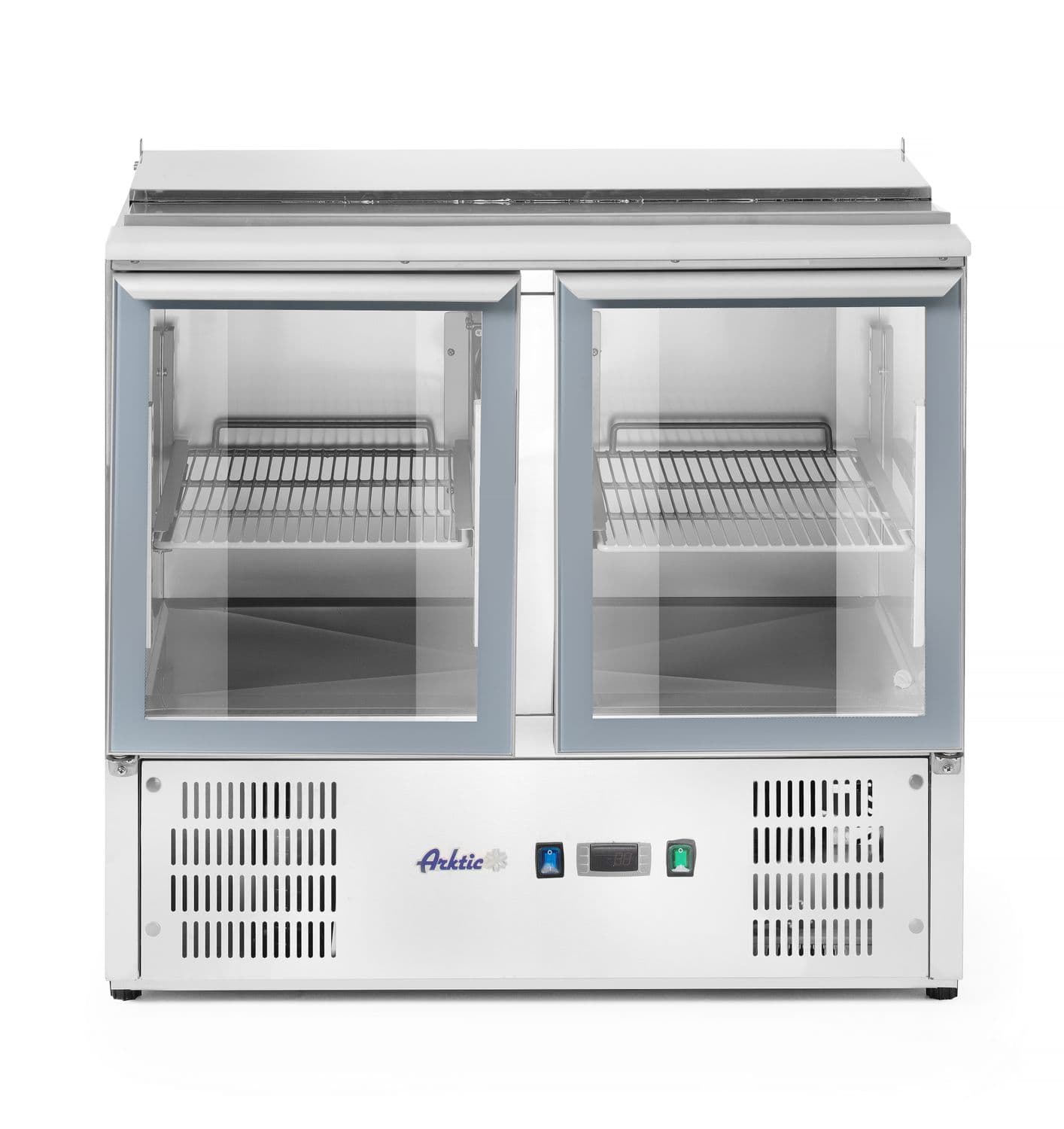 Stół chłodniczy 2-drzwiowy przeszklony z pokrywą uchylną, Arktic, 146L, 230V/145W, 700x900x(H)860mm