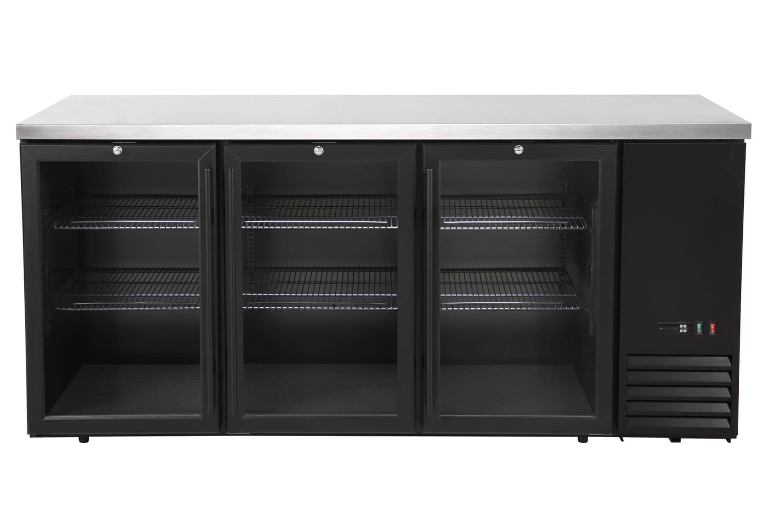 Chłodnicza lada barowa, szklane drzwi, Arktic, 6 półek, 493L, czarny, 230V/185W, 1826x631x(H)865mm