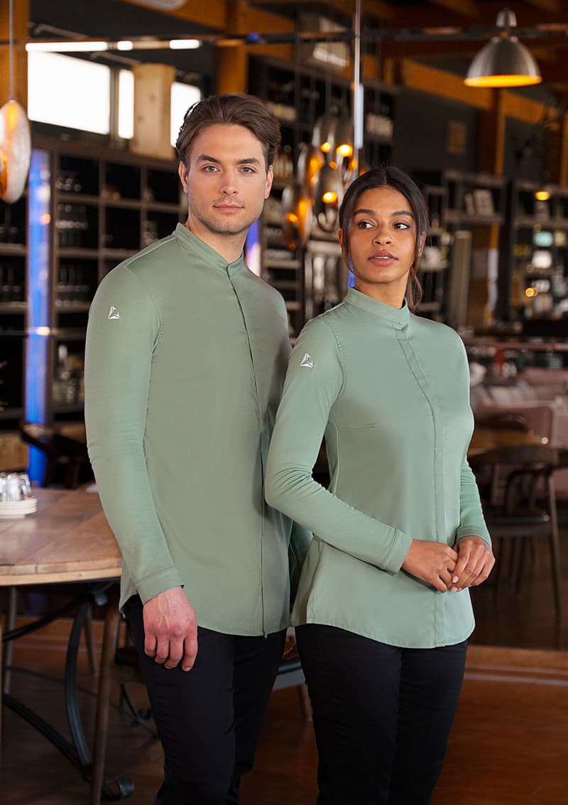 Bluza kucharska damska z długim rękawem DIAMOND CUT® Avantgarde DCJF 8/69/46 kolor pastelowa zieleń