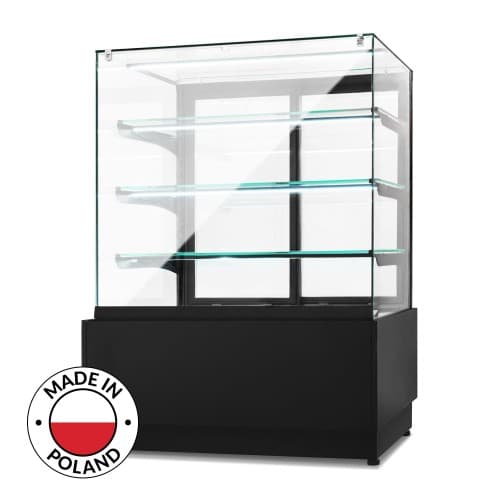 Witryna cukiernicza neutralna Dolce Visione Neutro Premium 900 | podświetlany cokół | 900x670x1300 mm