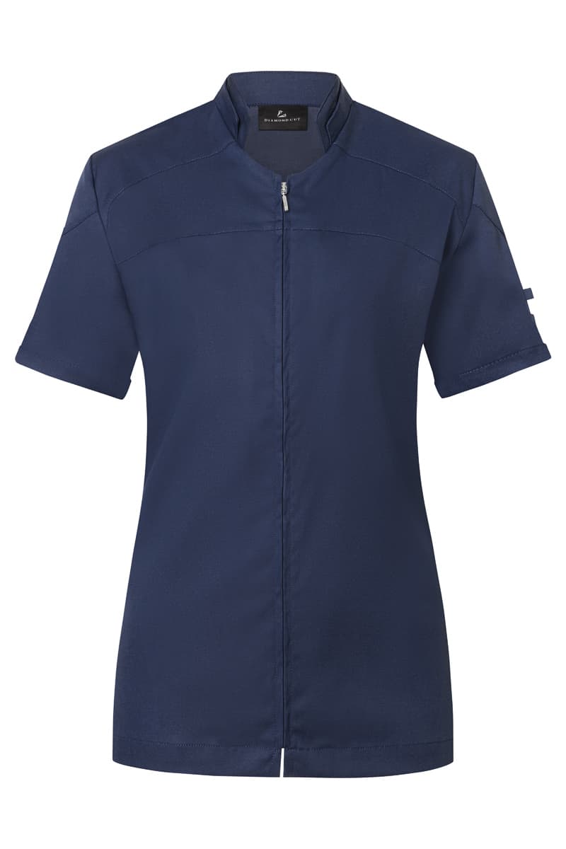 Bluza kucharska damska z krótkim rękawem DIAMOND CUT® Excellence DCJF 11/83/36 kolor stalowoniebieski