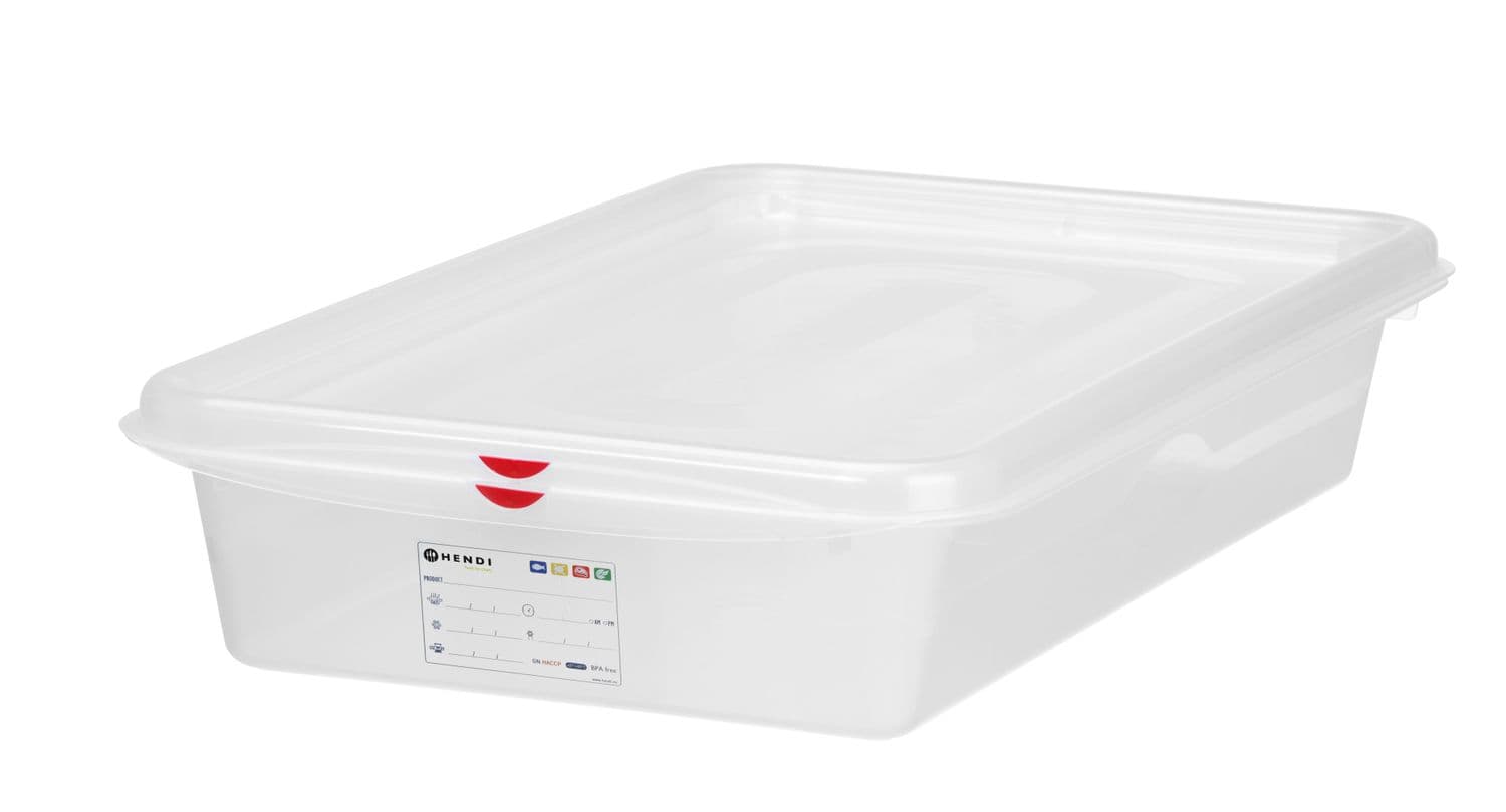 Pojemnik GN 2/3 z polipropylenu, HENDI, GN 2/3, 9L, transparentny, 354x325x(H)100mm, Prostokątny