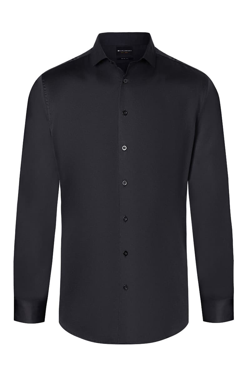 Koszula męska z długim rękawem Active-Stretch w kroju Modern-Fit BM 12/1/M kolor czarny